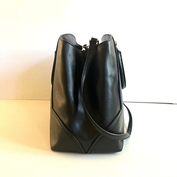 KATE SPADE Large Black Leather Satchel Tote with Crossbody Strap + Dust Bag - Picture 5 of 14